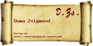 Duma Zsigmond névjegykártya